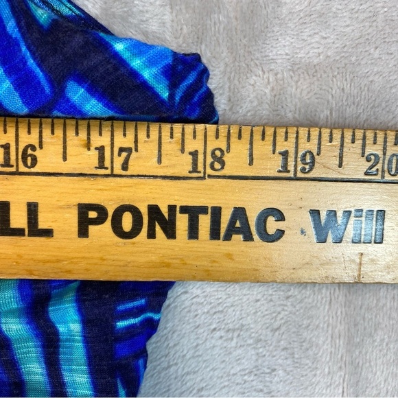 Rafaella Woman’s XL Maxi Dress Blue, Green & Black Tropical Print High Low - Picture 6 of 9